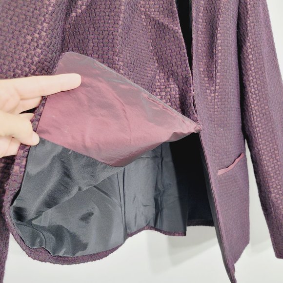 Lafayette 148 New York Purple Textured Blazer - Picture 3 of 12